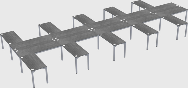 Shared l-shaped desk