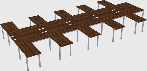 Shared l-shaped desk