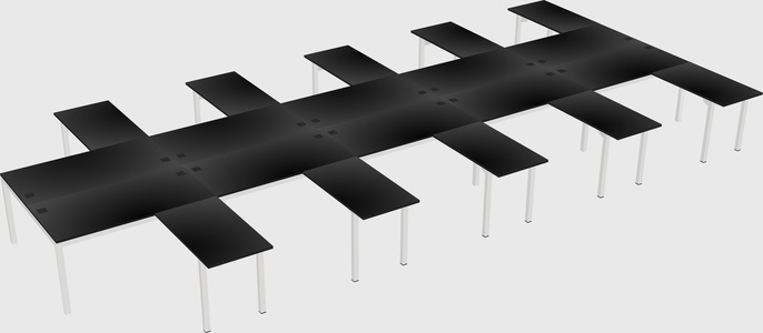 Shared l-shaped desk