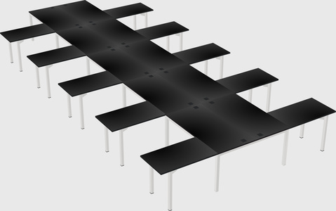 Shared l-shaped desk