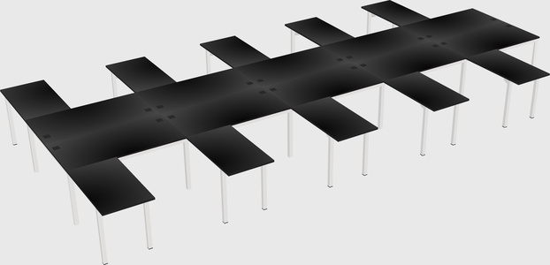 Shared l-shaped desk