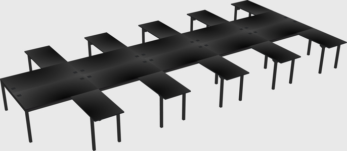 Shared l-shaped desk