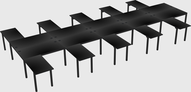 Shared l-shaped desk
