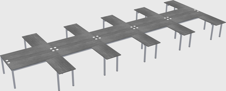 Shared l-shaped desk