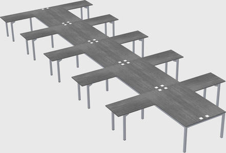 Shared l-shaped desk