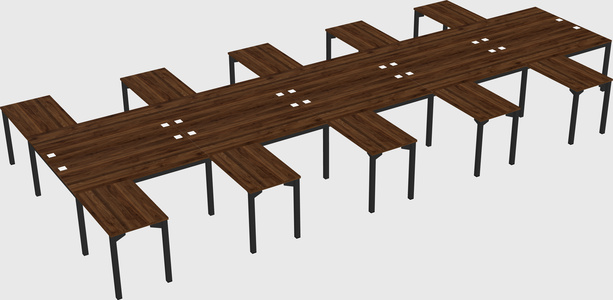 Shared l-shaped desk