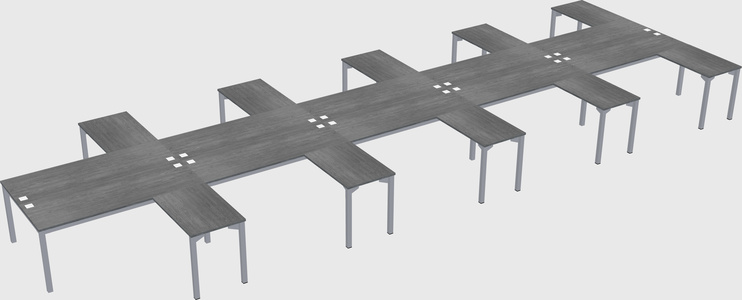 Shared l-shaped desk