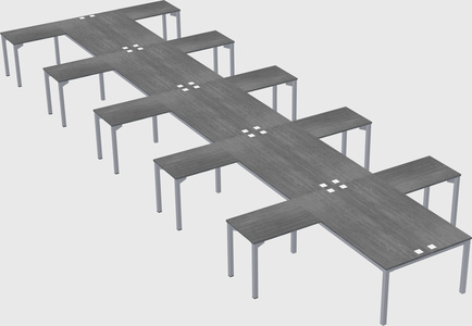 Shared l-shaped desk