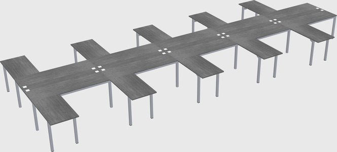 Shared l-shaped desk