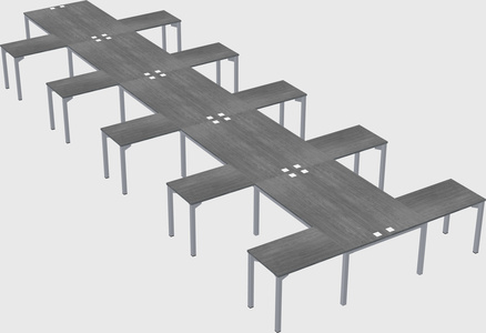 Shared l-shaped desk