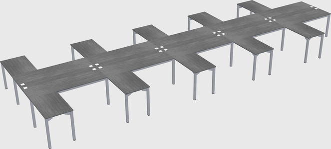 Shared l-shaped desk