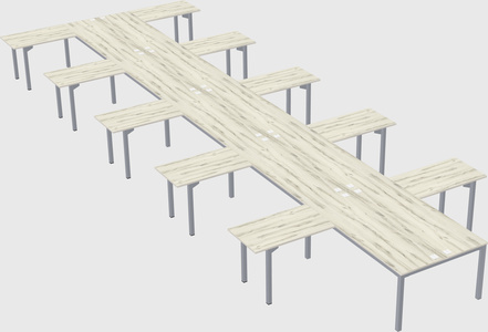 Shared l-shaped desk
