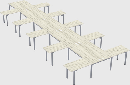Shared l-shaped desk