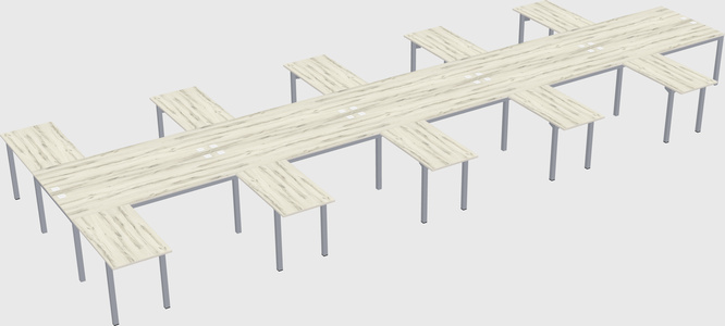 Shared l-shaped desk