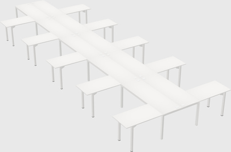 Shared l-shaped desk