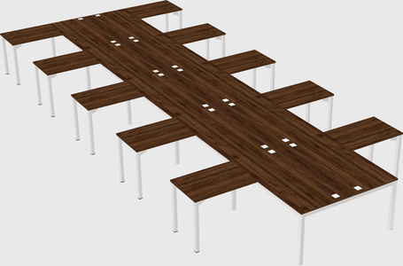 Shared l-shaped desk