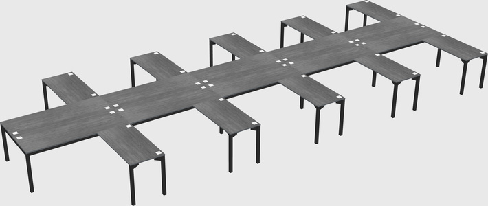 Shared l-shaped desk