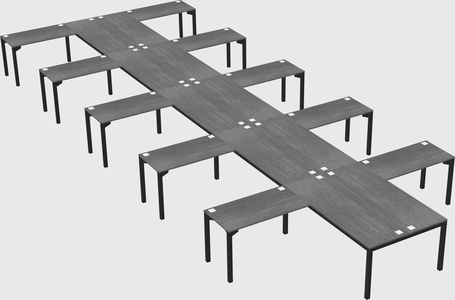 Shared l-shaped desk