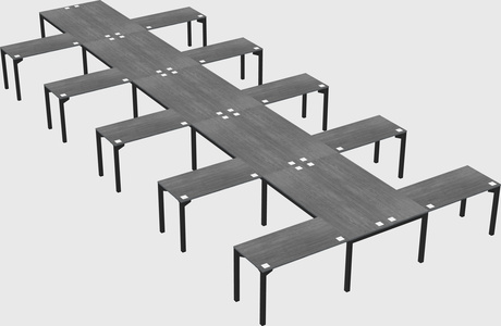 Shared l-shaped desk