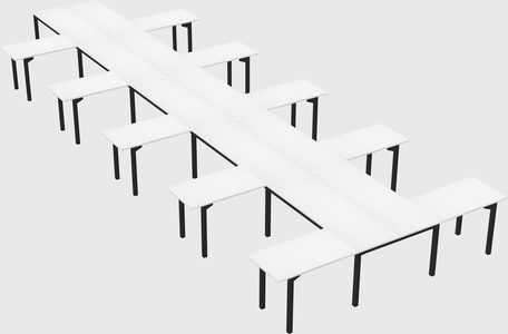 Shared l-shaped desk