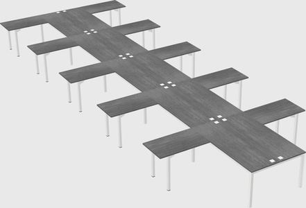 Shared l-shaped desk