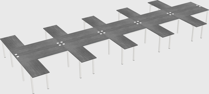 Shared l-shaped desk