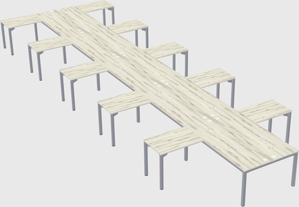 Shared l-shaped desk