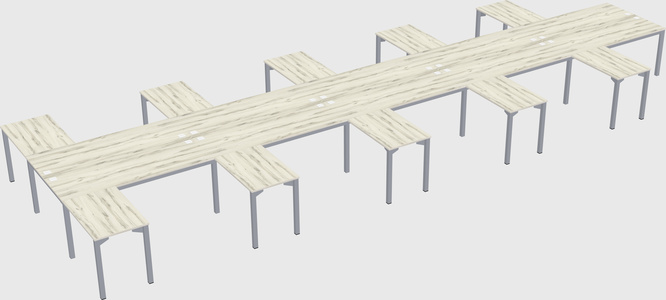 Shared l-shaped desk