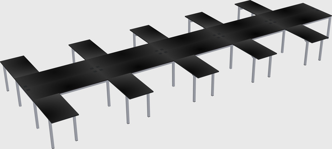 Shared l-shaped desk