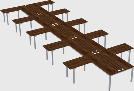 Shared l-shaped desk