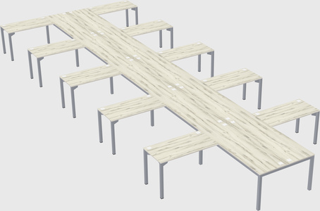 Shared l-shaped desk