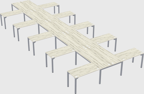 Shared l-shaped desk