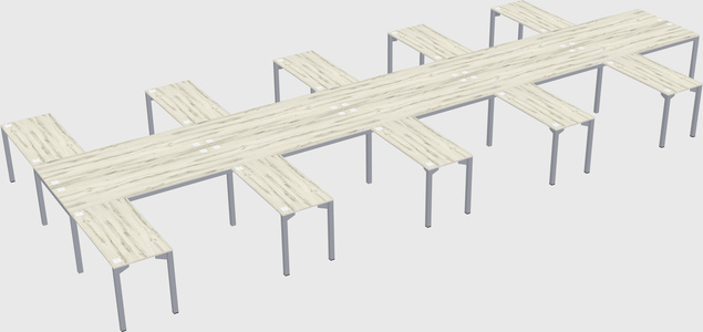 Shared l-shaped desk