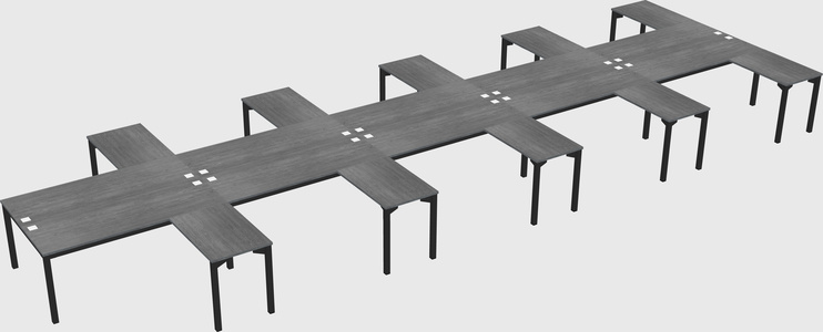 Shared l-shaped desk