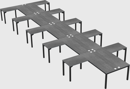 Shared l-shaped desk