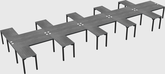 Shared l-shaped desk
