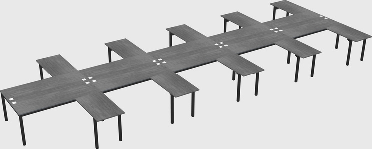 Shared l-shaped desk