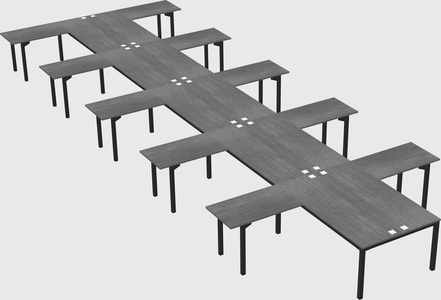 Shared l-shaped desk