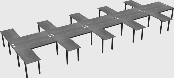Shared l-shaped desk