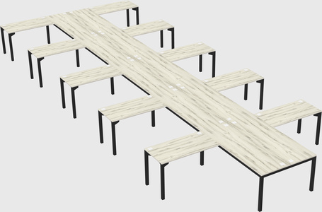 Shared l-shaped desk
