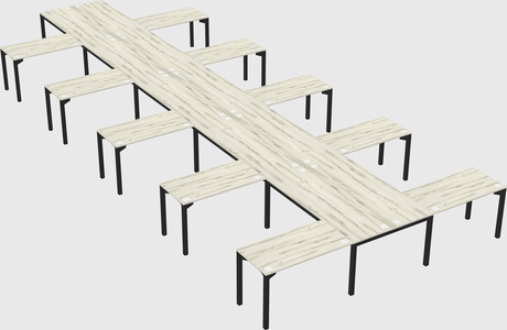 Shared l-shaped desk