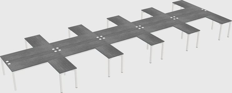 Shared l-shaped desk