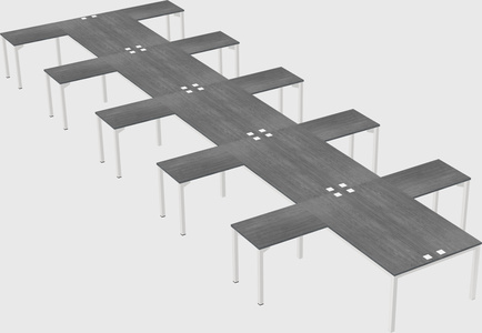 Shared l-shaped desk