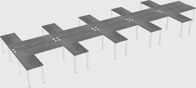 Shared l-shaped desk