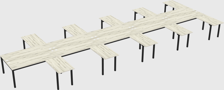 Shared l-shaped desk