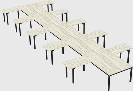 Shared l-shaped desk