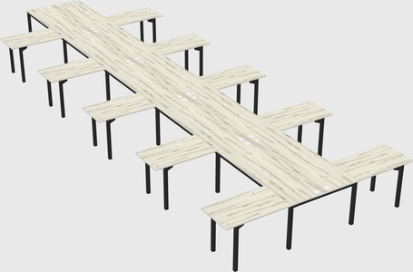 Shared l-shaped desk