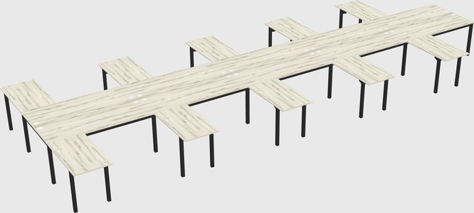 Shared l-shaped desk