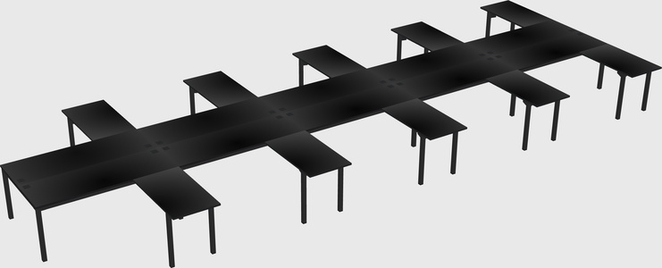 Shared l-shaped desk