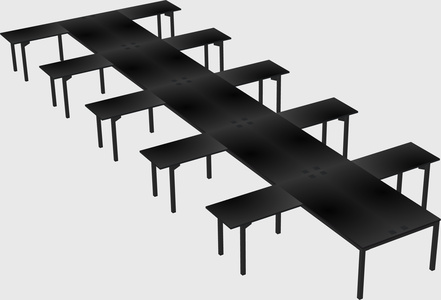 Shared l-shaped desk